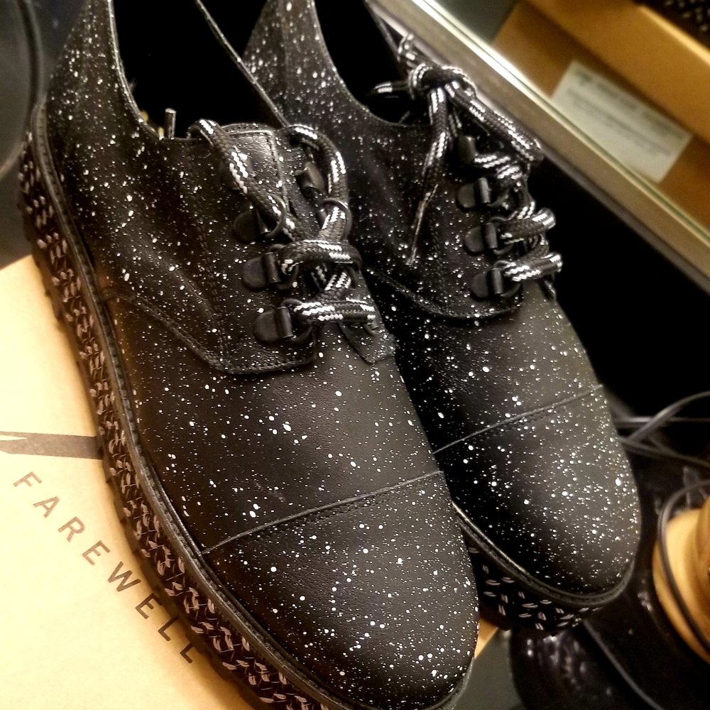 Black Speckled Men's Oxfords